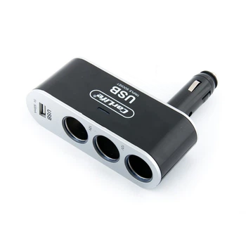 Розгалужувач прикурювача CARLIFE 3в1 + USB CS302