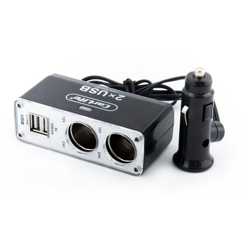 Розгалужувач прикурювача CARLIFE 2в1 + USB CS304