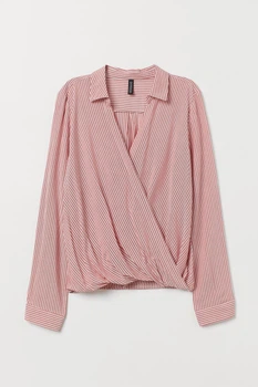 Блуза H&M 34 бело красный полоска 7357639