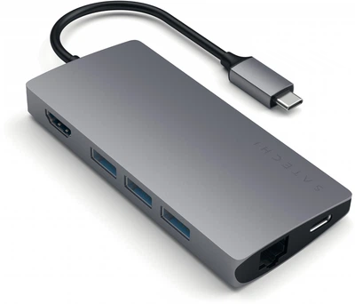 USB-хаб Satechi Type-C Multi-Port Adapter 4K with Ethernet V2 Space Gray (ST-TCMA2M)