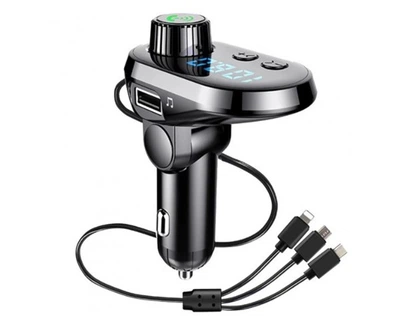 Автомобильный FM трансмиттер модулятор Q15 Bluetooth Черный (3462)