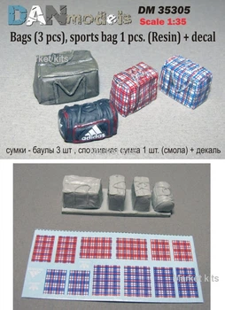 Набор деталировки: Сумки (баулы - 3 шт , спортивная сумка - 1 шт) 1:35 DAN models (DAN35305)