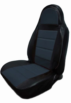 Авточехлы на Chevrolet Lacetti Auto Style пилот кожзам черно серый