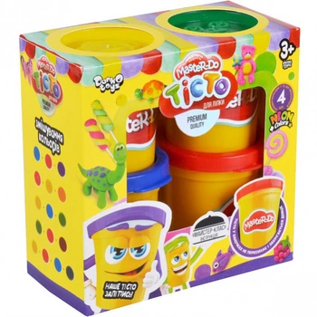 Набор креативного творчества "Тесто для лепки Master Do" Danko Toys TMDB-01-03U укр, 4 банки * 50 г