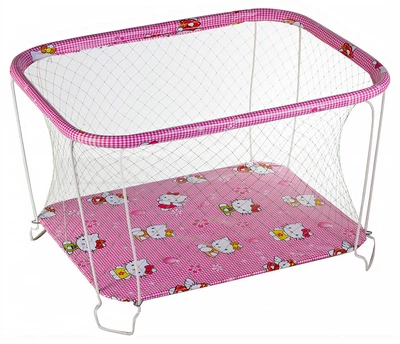 Манеж детский игровой KinderBox классический Китти с крупной сеточкой (kmk 2603)