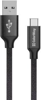 Кабель ColorWay USB – Type-C 2.1А 1 м Black (CW-CBUC003-BK)