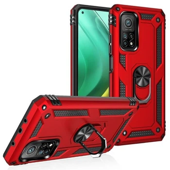 Противоударный чехол с подставкой Deexe Armor Case для Xiaomi Mi 10T / Mi 10T Pro - Red
