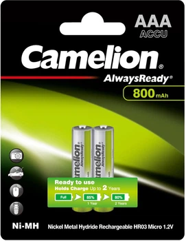 Аккумулятор Camelion R 03/2bl 800 мАч Ni-MH Always Ready (NH-AAA800АRBP2)