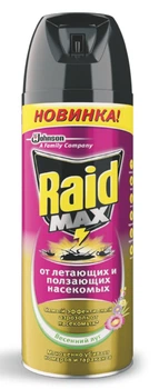 Аэрозоль против летающих и ползающих насекомых Raid Весенний луг, 300 мл