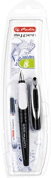 Ручка пір'яна для шульги Herlitz My.pen Black-White Синя (4008110380674)