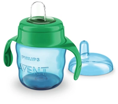 Чашка з м'яким носиком та ручками philips avent 6 міс + блакитна (scf551/05) (200 мл) (8710103854371)