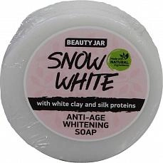 Mыло Beauty Jar Snow White Anti-age с белой глиной и протеинами шелка 80 г (4751030830735)