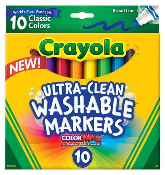 Фломастеры Crayola Смываемые Washable Broad Line Markers 10 шт 58/7851