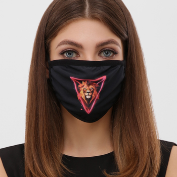 Многоразовая защитная маска черная с принтом MSK057