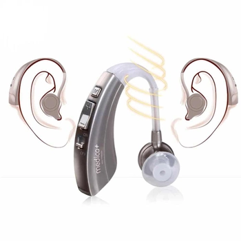 Универсальный слуховой аппарат Medica-Plus sound control 9.0 (Pro) Высокочувствительный заушный усилитель с очень мягким и естественным звуком Original Серый