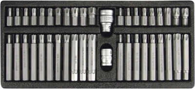Набор отверточных насадок YATO Ribe M4-M14 Torx T20-T70 с переходниками 1/2" и 3/8" 42 шт (YT-0420)