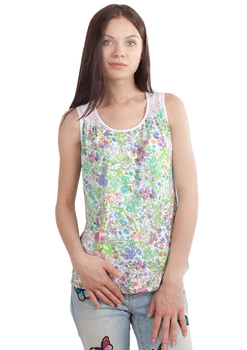Майка Вол (cornett) Ml 054 2 XL білий/квіти
