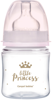 Пляшка антиколькова Canpol Babies Royal Baby з широким отвором 120 мл Рожева (35/233_pin)