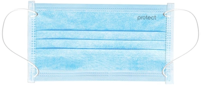 Маски медичні Protect блакитнувато-білі 3 шари SMS 50 шт. (4823071647587)