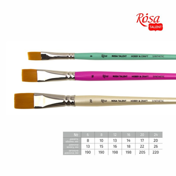 Кисть синтетика плоская Hobby&Craft Rosa Talent №6
