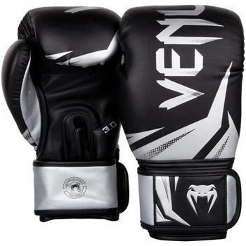 Боксерские перчатки Venum Original Challenger 3.0 (16oz) Черные с серебристым