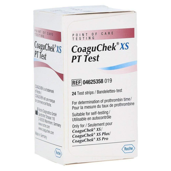 Тест-смужки CoaguChek XS PT Test (Коагучок ІксЕс) для визначення МНО, 24 шт.