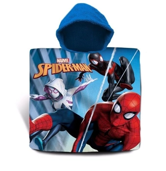 Детское полотенце пончо Euroswan Спайдермен Человек-Паук 60х120 см с капюшоном для мальчика 2-6 лет