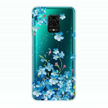 Силиконовый (TPU) чехол Deexe Pretty Glossy для Xiaomi Redmi Note 9 Pro / Note 9 Pro Max / Note 9s - Blue Flowers