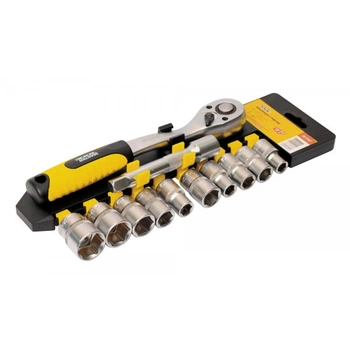 Набор насадок торцевых MasterTool GM PROFI CrV 1/2” 10-24 мм, трещотка 72Т, 12 шт (Арт.: 78-1212)