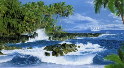 Фотообои Остров робинзона бумага ArtDecor 335x194 см