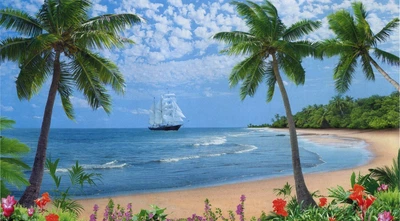 Фотообои Таинственный остров бумага ArtDecor 335x194 см