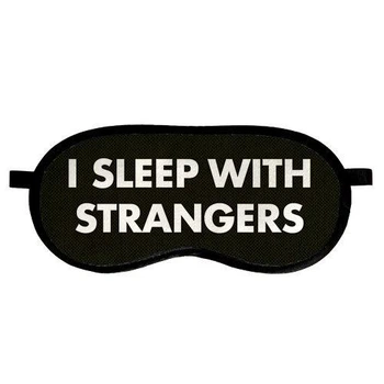 Маска для сна с принтом, дорожная повязка для глаз, бархат I sleep with strangers 18,5×8,5 см