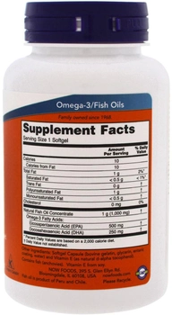Жирные кислоты Now Foods Ultra Omega-3 90 желатиновых капсул (733739016614)
