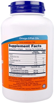 Жирные кислоты Now Foods Супер Омега ЭПК (эйкозапентаеновая кислота) 1200 мг 120 желатиновых капсул (733739016829)