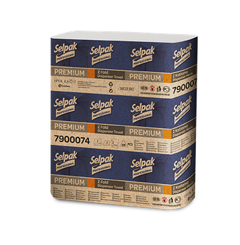 Бумажные полотенца листовые, белые, Z-укладка, Selpak Pro Selpak 32660130