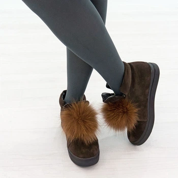 Ботинки женские Woman's heel маломерные 38 коричневые (О-758)