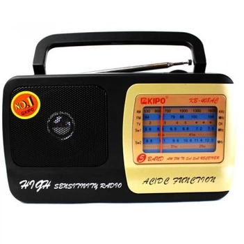 Радиоприемник KIPO KB-408, FM радио, AUX, корпус пластмасс, Black, BOX