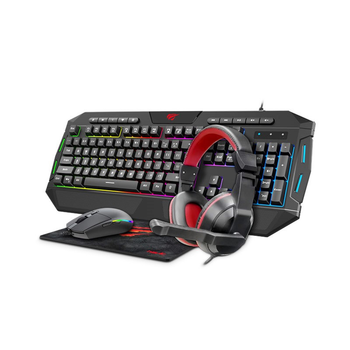 Игровой комплект Havit HV-KB501CM (Клавиатура+Мышка+Коврик+Наушники) Black