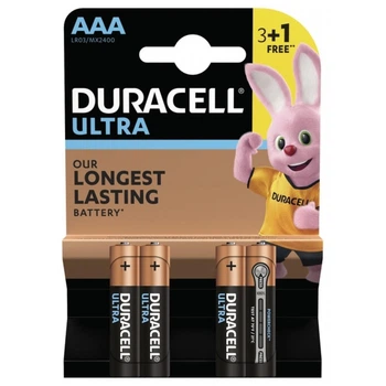Батарейка Duracell AAA Ultra MN2400 LR03 * 3+1 (5005819)