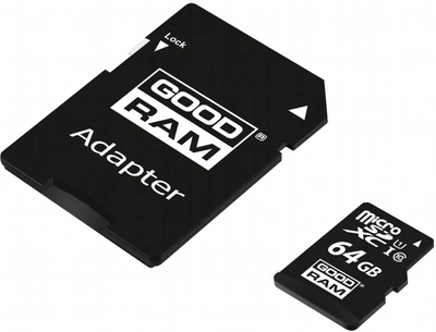 Карта памяти Goodram microSDXC 64GB UHS-I class 10 + adapter (M1AA-0640R12)