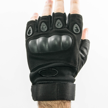 Тактические перчатки митенки с открытми пальцами и усиленным протектором косточек Mechanix (18171/1) Черный