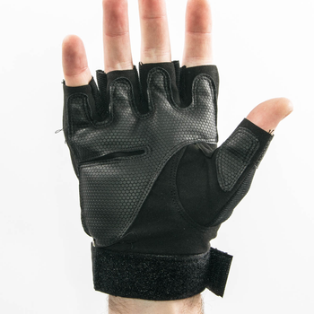 Тактические перчатки митенки с открытми пальцами и усиленным протектором косточек Mechanix (18171/1) Черный