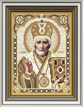 Святитель Николай Чудотворец, набор для изготовления иконы из бисера, вышивка В-151