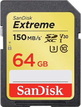 SanDisk SDXC Extreme 64GB C10 V30 UHS-I U3 (SDSDXV6-064G-GNCIN)