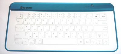 Стеклянная беспроводная клавиатура Bastron B9 Голубой (518131B)
