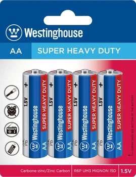 Солевые батарейки Westinghouse Super Heavy Duty AA/R6 4 шт (889554000519)