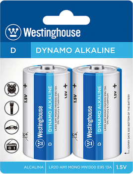 Щелочная батарейка Westinghouse Dynamo Alkaline D/LR20 2 шт (0889554000038)