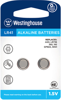 Щелочная батарейка Westinghouse Alkaline LR41 2 шт (0889554001844)