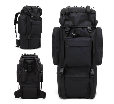 Тактичний туристичний рюкзак ForTactic 65-70 літрів Чорний