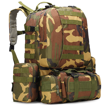 Тактический Штурмовой Военный Рюкзак ForTactic с подсумками на 50-60литров Вудленд TacticBag